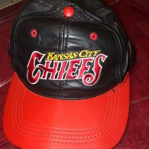 Kansas Chiefs vintage hat real leather